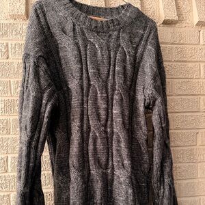 American Eagle Outfitters Dark Gray Cable Knit Sweater